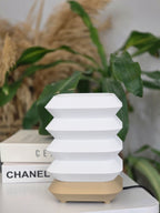 3D Baskı Modern Dekoratif Masa Abajuru – Geometrik Dalga Tasarım