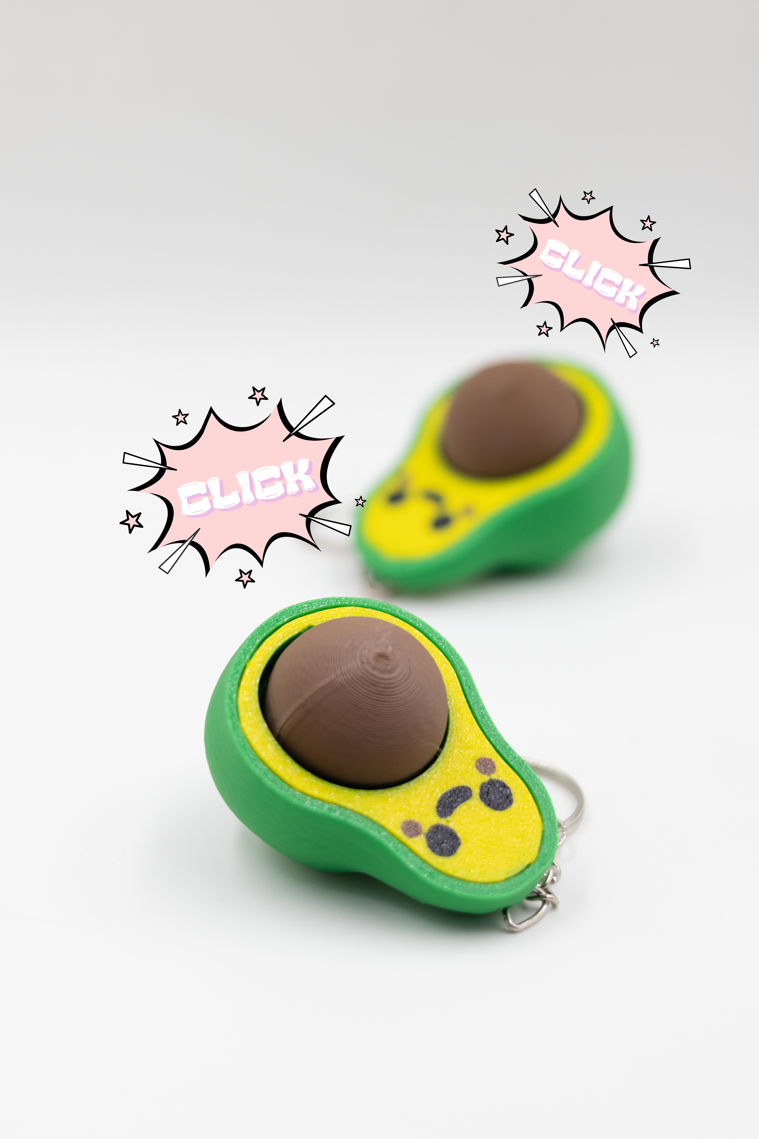 Avokado Clicker Anahtarlık – Stres Giderici
