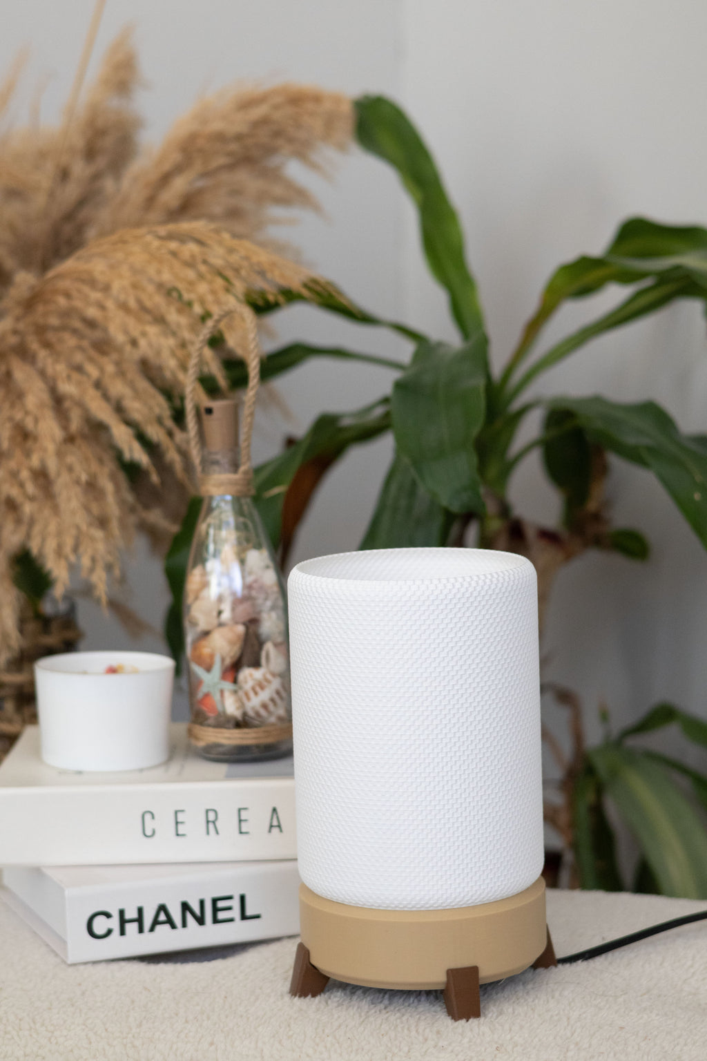 Silindir Dokulu Modern Masa AbajurU (Ampul Dahil Değildir)