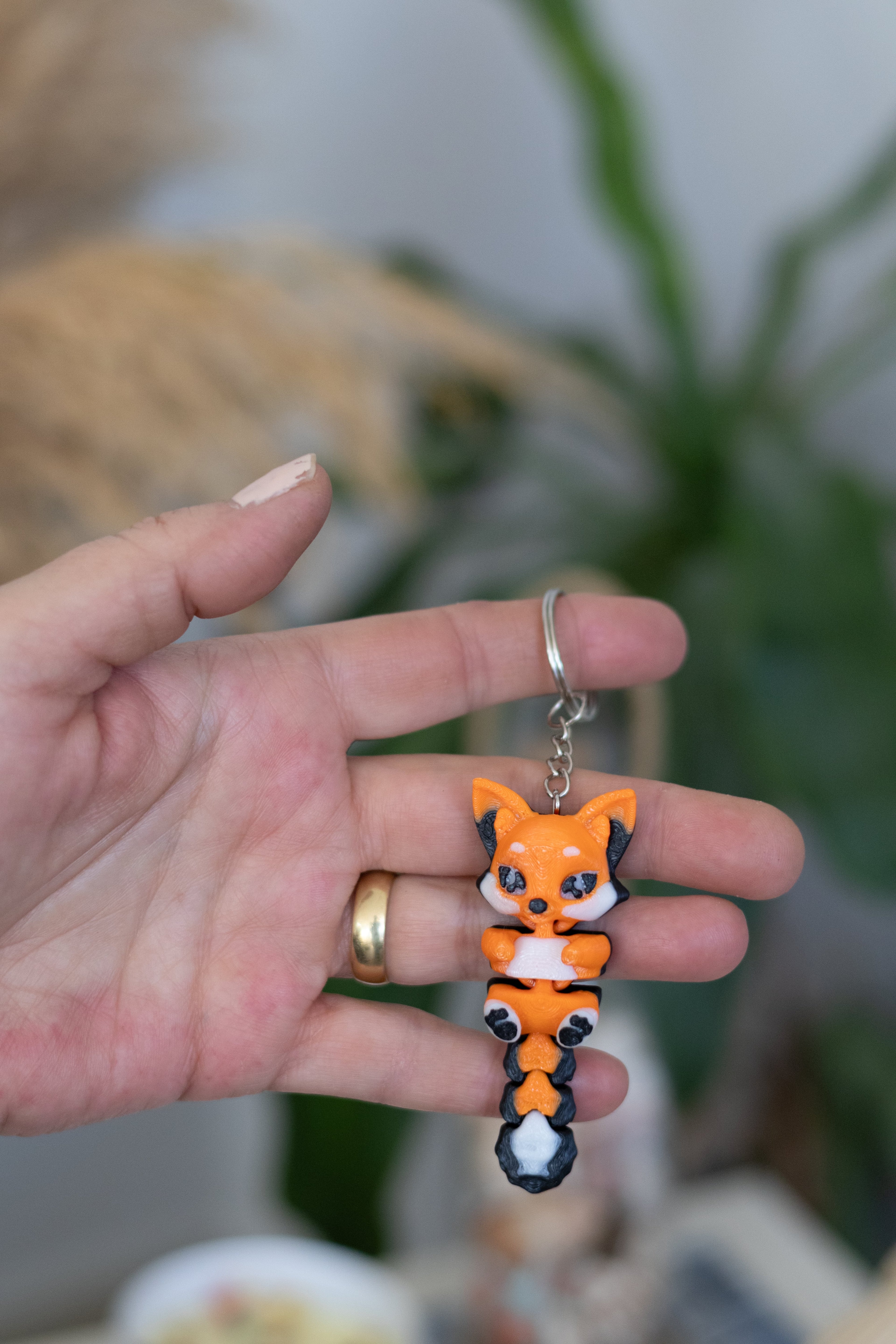 Flexi Tilki Anahtarlık – Eklemli Hareketli Mini Figür – Sevimli Fox Tasarım