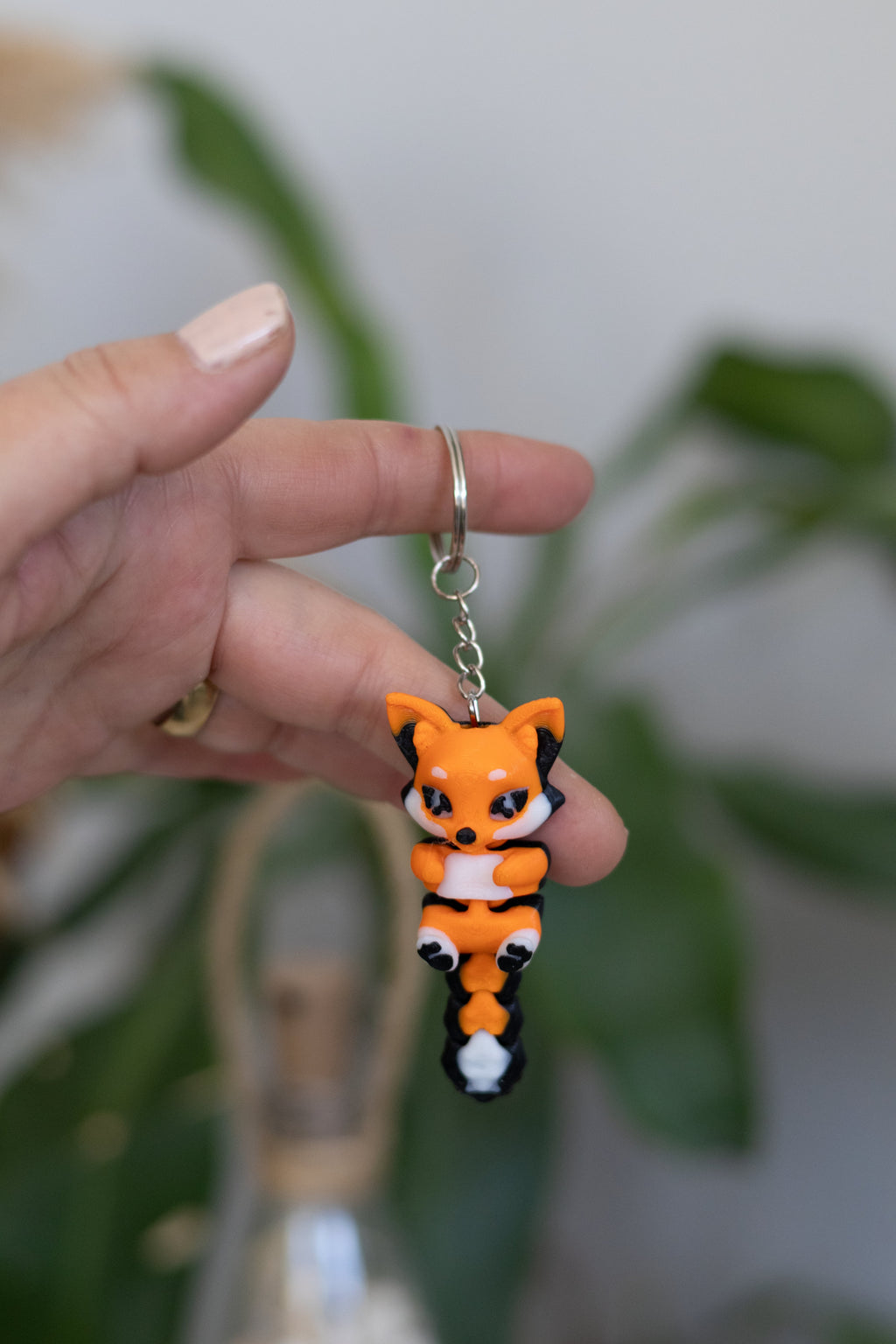 Flexi Tilki Anahtarlık – Eklemli Hareketli Mini Figür – Sevimli Fox Tasarım