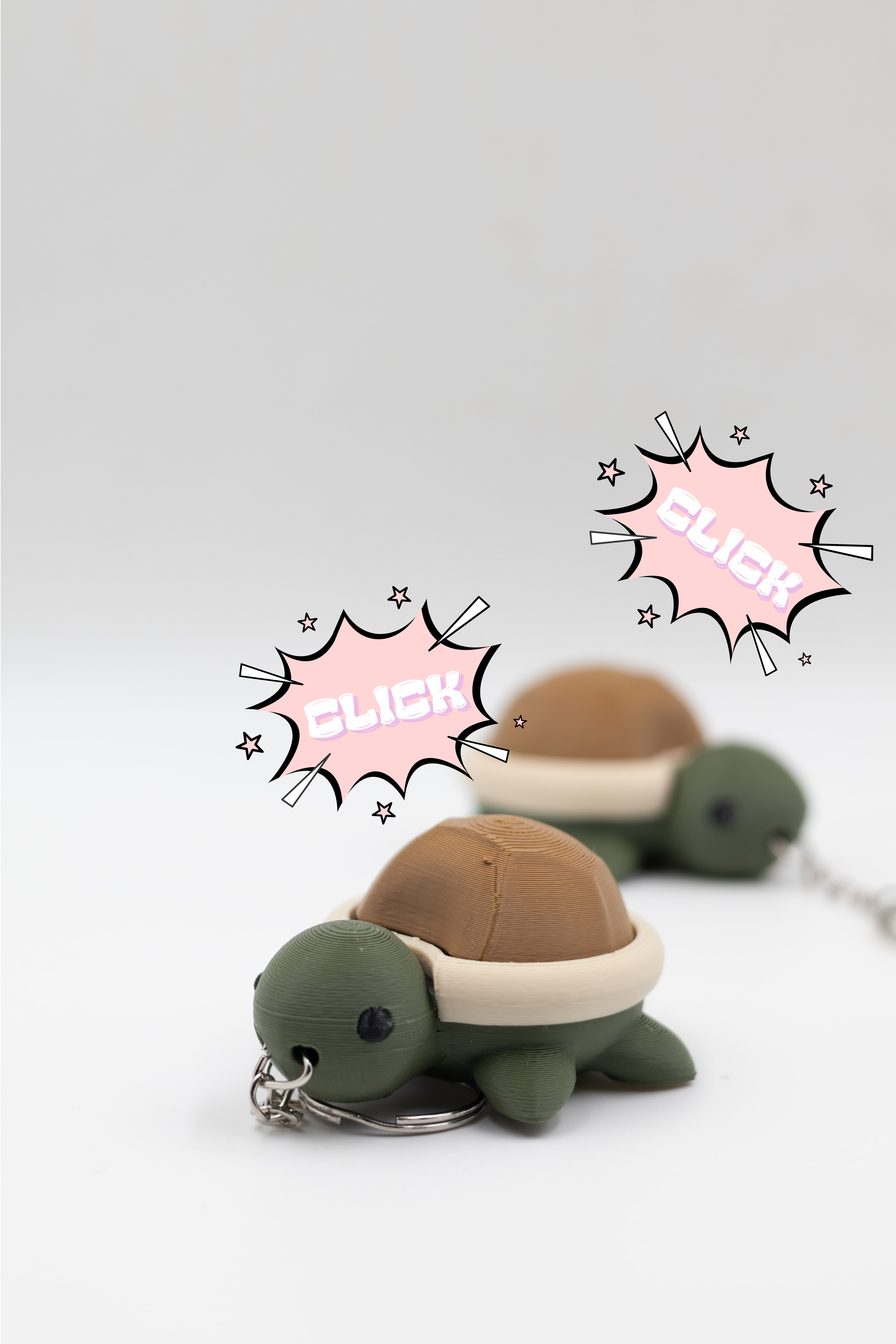 Kaplumbağa Clicker Anahtarlık – Stres Giderici Sesli Buton